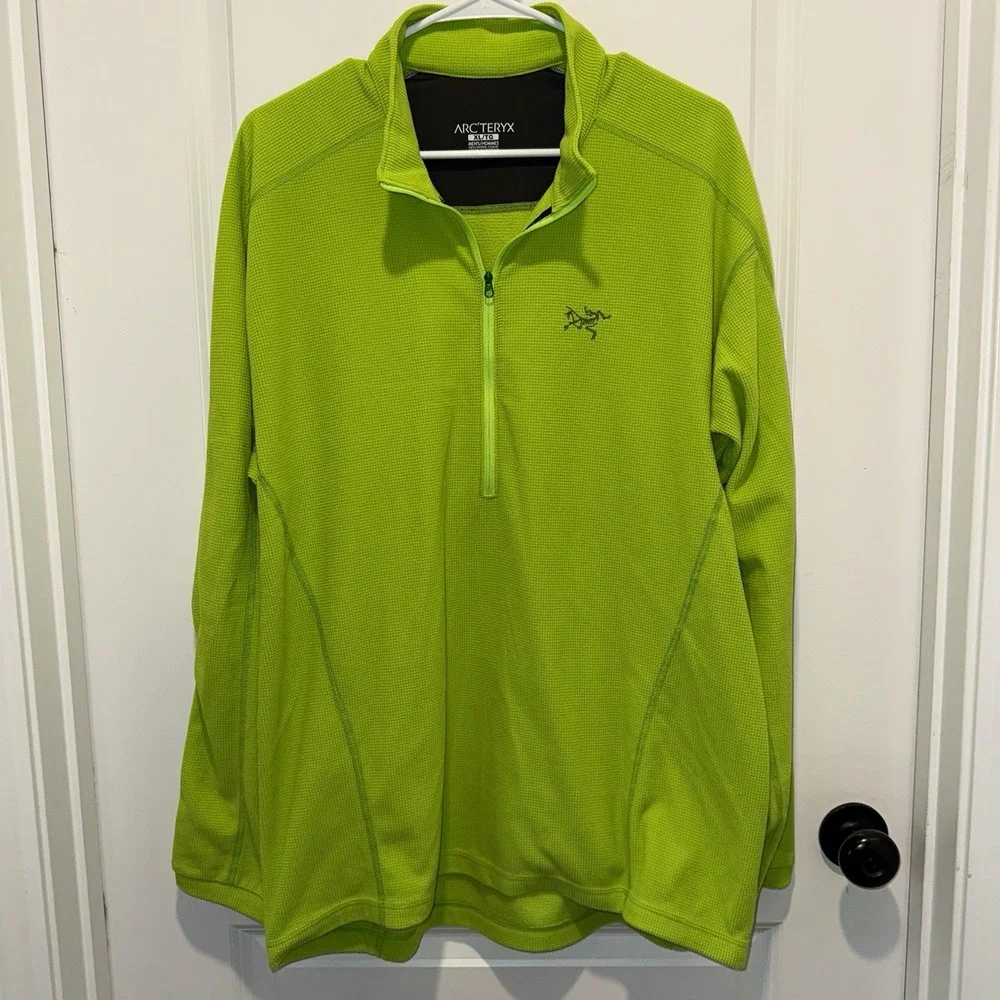 Arcteryx Delta LT Mens XL Green Half Zip Fleece Pullover Polartec Hiking 14625